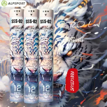 Alpsport SSS-02 12PCS/трубка Модернизированная ракетка для бадминтона с белым гусиным пером и Тренировочные мячи Скорость 77 Прочный бадминтон