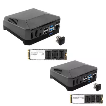 Алюминиевый корпус для Raspberry Pi 4 Argon M.2, адаптер SATA SSD к USB 3.0, встроенный охлаждающий вентилятор, SSD-карта