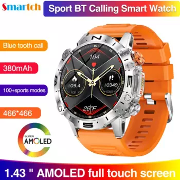 AMOLED Blue Tooth Call Смарт-часы Мужчины Спорт Фитнес Пользовательский циферблат Сердечный ритм Водонепроницаемые 100+ Спортивные Смарт-часы Женщины 380 мАч