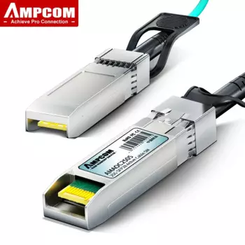 AMPCOM 25G SFP + Активный оптический кабель (AOC) OFNR, совместим с Cisco, Mikrotik, Fortinet, Ubiquiti, Netgear, Arista и т. д.