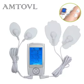 AMTOVL 16-режимный цифровой электронный импульсный массажер EMS стимулятор мышц обезболивающий аппарат электротерапия мини-набор для массажа тела