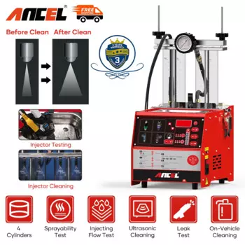 ANCEL AJ400 4-цилиндровый 110 В 220 В тестер топливной форсунки очиститель форсунки нагрев чистка и тестер машина ультразвуковой очиститель инструмент
