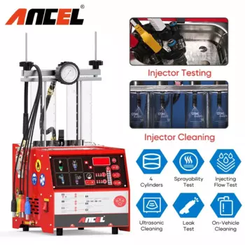 ANCEL AJ400 4-цилиндровый мотоциклетный тестер топливных форсунок, очиститель нагрева, машина для очистки, инструменты для ультразвукового очистителя мотоцикла
