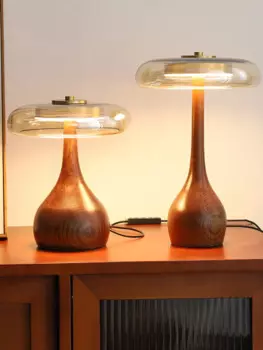 Настольная лампа Homelover стеклянная ореховая