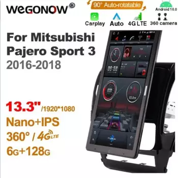 Android10.0 Ownice Автомобильный радиоприемник для Mitsubishi Pajero Sport 3 2016-2018 13,3 дюйма без поддержки DVD USB Quick Charge Nano 1920*1080