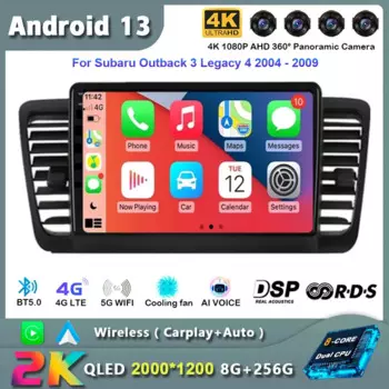 Android13 автомобильный радиоприемник для Subaru Outback 3 Legacy 4 2004 - 2009 стерео Carplay мультимедийный видеоплеер GPS-навигация BT DVD 4G