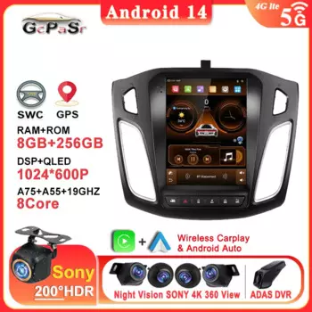 Android 13 9,7-дюймовый для Ford Focus 3 Mk 3 2011 2012-2019 Мультимедийный плеер 2Din GPS Авто Стерео Высокопроизводительный процессор Видеорегистратор
