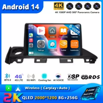 Android 14 для Mazda 6 Atenza 3 2016 2017 2018 автомобильный радиоприемник GPS-навигация 4G WIFI видеокамера BT Carplay DSP плеер без DVD
