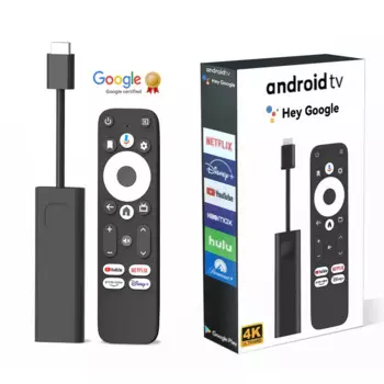 Android TV Stick GD1 4K Потоковое медиаплеер Amlogic S905Y4 2G DDR4 16 ГБ Поддержка Netflix Google Сертифицированная Wi-Fi телеприставка