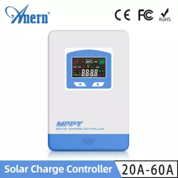 Anern Новый MPPT 20A 30A 40A 60A автоматический контроллер заряда солнечной батареи 12В/24В Солнечная Панель зарядное устройство регулятор поддержка лития