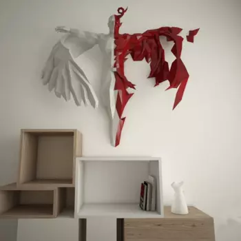 Ангел Papercraft DIY 3D бумажная модель FanArt низкая полимерная скульптура домашняя комната настенные подвесные украшения искусственные головоломки игрушки