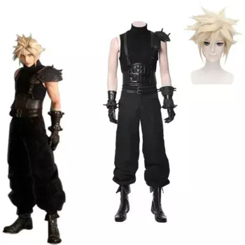 Аниме Final Fantasy VII Remake Cloud Strife Косплей Костюм Хэллоуин Карнавальные костюмы Взрослые Мужчины Женщины