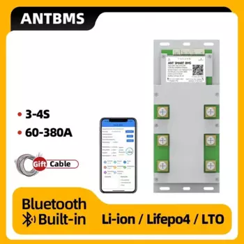 ANT SMART BMS 3S 4S Li-Ion LiFePo4 LTO 18650 батарея Ebike с Bluetooth Встроенный 60A 110A 130A 380A 12V 24V Smart BalanceBoard