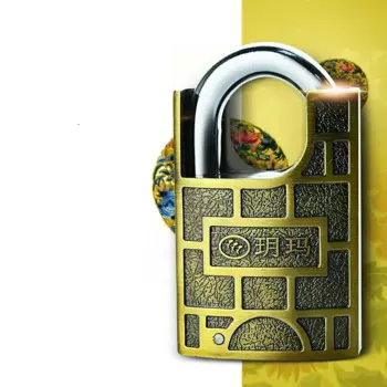 Античный латунный замок, навесной замок с головкой, навесной замок с лезвием, водонепроницаемый Противоугонный ретро-замок