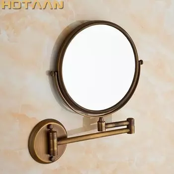 Антикварное двустороннее складное латунное зеркало для макияжа YT-9102-F