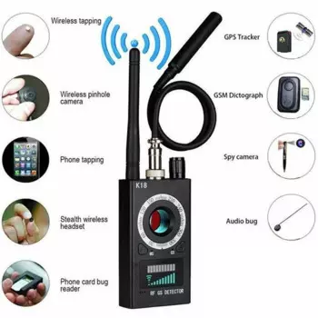 Антишпионская Скрытая камера K18, детектор GPS, объектив сигнала, радиочастотный трекер сигнала, GSM, аудио, обнаружение шпионских насекомых, антишпионские камеры, беспроводное сканирование