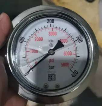 Антивибрационный манометр ZFYB Wuxi Everest, манометр масляного давления 40 МПа, YK100III, осевой ремень, обратная сторона, 400 бар