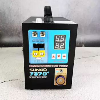 Аппарат для точечной сварки SUNKKO 737G + Аккумуляторный точечный сварочный аппарат 0,35 кВт со светодиодный светильник кой 18650 мм для литиевых батарей точечные сварочные аппараты