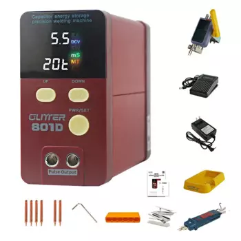 Аппарат точечной сварки GLITTER 801D, 12 кВт, импульсный точечный сварочный аппарат для хранения энергии для аккумуляторов 18650, нержавеющая сталь, железо, никель, сварка