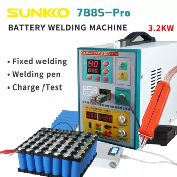 Аппарат точечной сварки SUNNKKO 788S PRO, 110 кВт, Аккумуляторный сварочный аппарат с ручкой точечной сварки 70B, 220 В/в