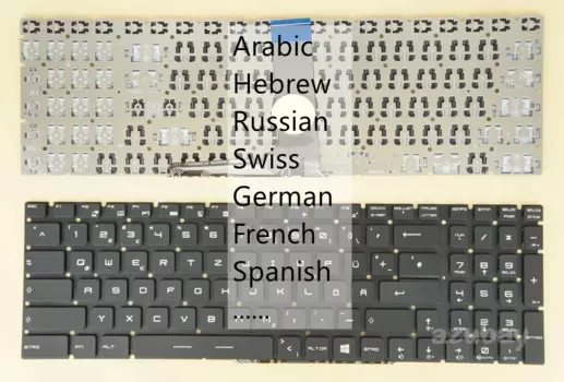 Арабская, швейцарская, немецкая, французская, иврит, русская, испанская клавиатура для MSI GE62 2QC 2QD 2QE 2QF 2QF 2QL 6QC 6QD 6QE 6QF 6QL APEX/Pro 7RE