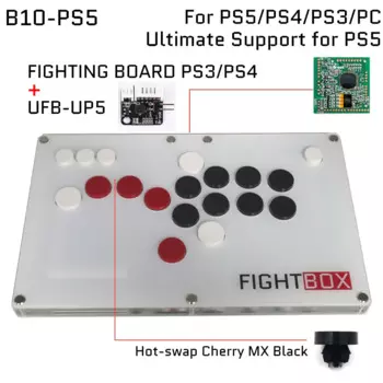 Аркадная игровая палка B10 для всех кнопок, боевой джойстик, контроллер Hot-Swap Cherry MX Black для PS5/PS4/PC/SWITCH
