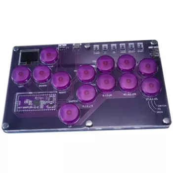 Аркадный джойстик Fight Stick, контроллер кодера с возможностью горячей замены Xinput/Dinput, мини-консоль Hitbox для ПК/переключателя/PS3/PS4, фиолетовый
