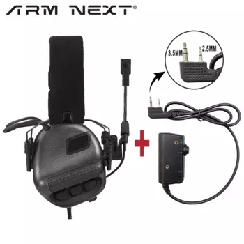 ARM NEXT Electronic тактическая гарнитура F10 + адаптер PTT шумоподавляющие защитные наушники
