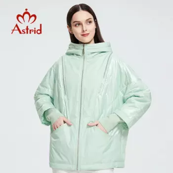 Astrid 2022 новые женские весенне-осенние ботильоны на тонком хлопковом подкладе, с защитой от ветра, тёплая куртка с; Комплект из толстовки с капюшоном на молнии, пальто для женщин, куртки-парки, верхняя одежда 8734