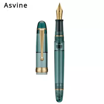 Asvine V126 акриловый камень зеленая прозрачная перьевая ручка роскошная элегантная ручка для каллиграфии M/F наконечник школьные канцелярские принадлежности
