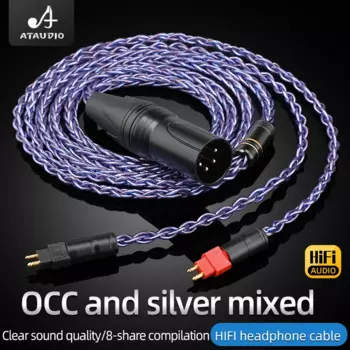 ATAUDIO HiFi кабель для наушников OCC смешанный серебристый HD650 кабель для наушников HD25 HD580 HD600s HD600