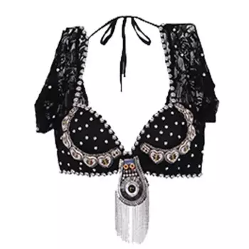 ATS Tribal Belly Dance Бюстгальтер Топы с металлическими заклепками Push Up BeadsBra B/C CUP Винтажный топ с монетами Цыганский танцевальный бюстгальтер Кружева