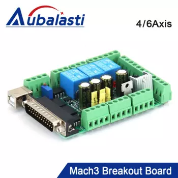 Aubalasti CNC Mach3 4-осевой 6-осевой USB CNC фрезерный контроллер движения карта для ЧПУ гравировки 12-24 В