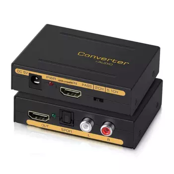 Аудио экстрактор преобразователь HD в HD + аудио (SPDIF + RCA L/R Stereo) для Fire Stick Xbox PS5 Поддержка 3D для HDCP2.2 18Gpbs