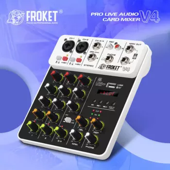 Аудиомикшер FROKET V4, DJ-контроллер, микширование, Bluetooth, фантомная задержка энергии, эффект Repaeat для звукового микширования, консоли, записи ПК
