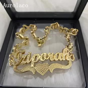 AurolaCo именной браслет на заказ XOXO именной браслет позолоченный именной браслет из нержавеющей стали персонализированный браслет