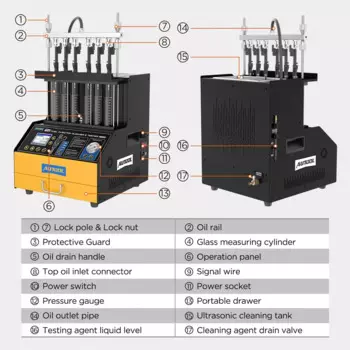 AUTOOL CT500 GDI EFI FEI топливный инжектор очиститель и тестер машина 6 цилиндров топливный инжектор очиститель тестер для автомобиля и мотоцикла