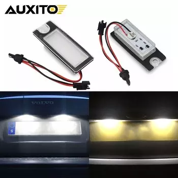 AUXITO 2 шт. белый OEM-фит полностью светодиодный светильник номерного знака для Volvo XC70 S60 2001-2006 S80 1999-2006 XC90 автомобильная лампа номерного знака