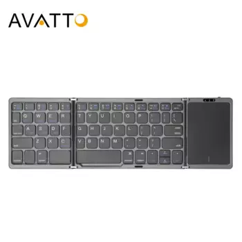 AVATTO 3-канальное соединение тройной портативный мини складной беспроводной Bluetooth 5,1 Клавиатура для Windows Android IOS планшета ipad телефона