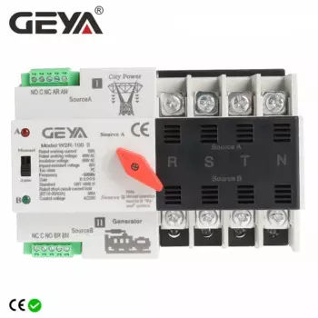 Автоматический переключатель GEYA W2R Mini ATS 4P, контроллер электрического типа ATS Max 100A, 4 полюса