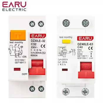 Автоматический выключатель остаточного тока EARUELECTRIC 6-63A