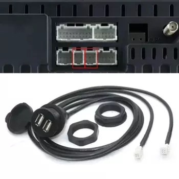 Автомобильная двойная USB-розетка, основание для крепления на приборной панели, двойной порт USB, удлинитель интерфейса панели, кабельный адаптер 145 см, универсальная установка