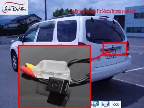 Автомобильная парковочная/резервная камера заднего вида JanDeNing HD CCD для Mazda Tribute 2008-2012, водонепроницаемая подсветка номерного знака OEM