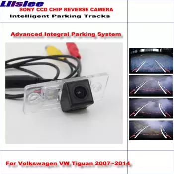 Автомобильная резервная задняя камера заднего вида для VW Tiguan 2007 ~ 2014 HD 860*576 пикселей интеллектуальные парковочные дорожки