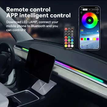 Автомобильная универсальная фотовспышка, внешняя вспышка, модель Tesla 3 Y S X, внутренняя подсветка RGB, USB, дистанционное управление через приложение, симфоническая атмосферная лампа