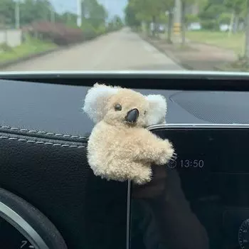 Автомобильное зеркало заднего вида центральное управление экрана украшение милая Коала автомобильные аксессуары для интерьера солнцезащитный козырек зажим для хранения карт