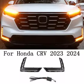 Автомобильные аксессуары, крышка передней противотуманной фары с DRL для Honda CR-V CRV 2024 2023, светодиодная дневная подсветка