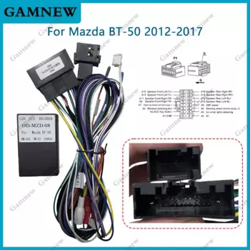 Автомобильный 16-контактный адаптер жгута проводов Canbus Box Decoder для Mazda BT-50 Android радио кабель питания