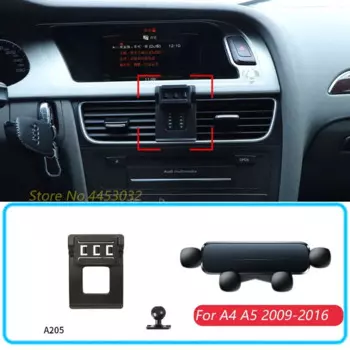 Автомобильный держатель для телефона Audi A4 A5 2009-2016 с основанием, 1 комплект, горизонтальный гравитационный кронштейн для GPS мобильного телефона, подставка, крепление, вспомогательный аксессуар