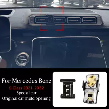 Автомобильный держатель для телефона Benz S-Class 2021-2022, базовый экран «сделай сам» для проекции, беспроводное зарядное устройство, кронштейн для инфракрасной индукционной навигации